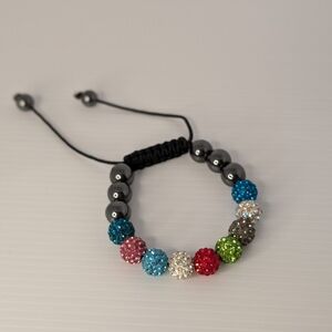 Shamballa Bracelet Multicolor Crystals.